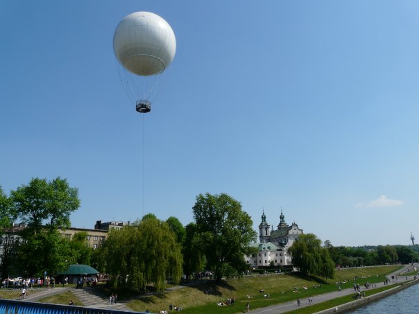 panorama Krakowa je najljepša iz balona. Balon nad Wislom